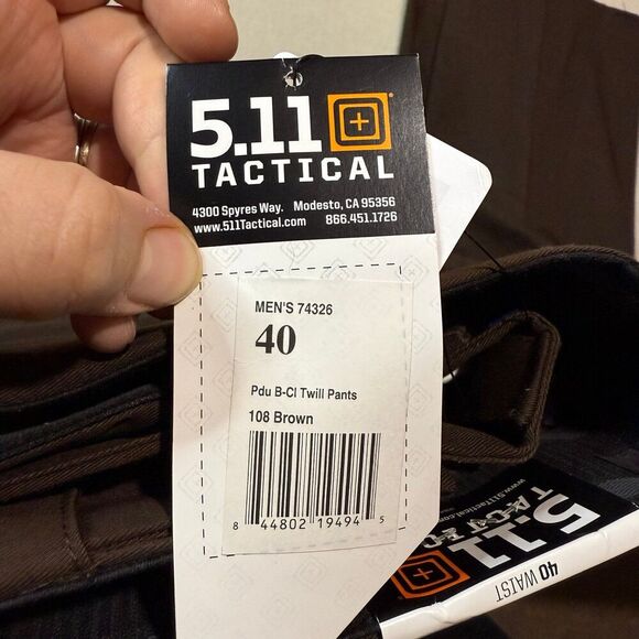 NWT MENS 40x39 5.11 TACTICAL 74326 TWILL PDU CARGO CLASS-B PANTS BROWN UNHEMMED. - Picture 4 of 7